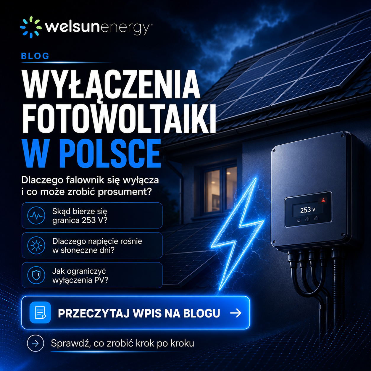 Wyłączenia fotowoltaiki w Polsce – dlaczego falownik się wyłącza i co może zrobić prosument?